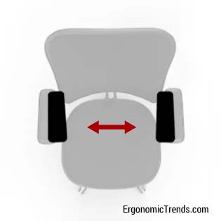 office chair adjustable armrest width