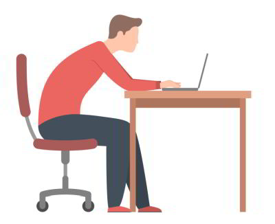 Correct Sitting Desk Business Position Right Stock Vector, 53% OFF