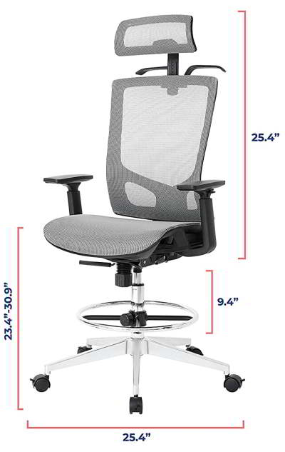 desk chair 24 inch seat height